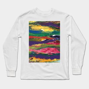 Layered Rainbow Colors Abstract Long Sleeve T-Shirt